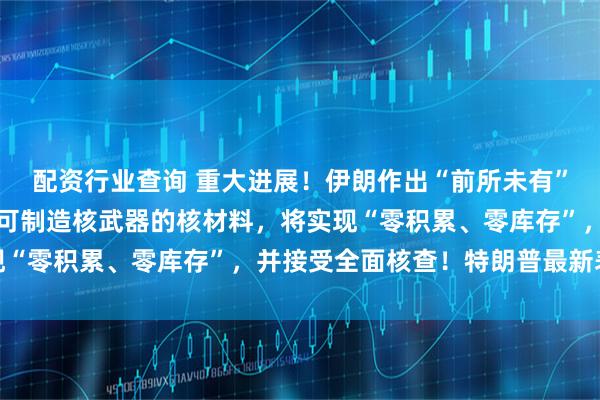 配资行业查询 重大进展！伊朗作出“前所未有”承诺：同意永远不拥有可制造核武器的核材料，将实现“零积累、零库存”，并接受全面核查！特朗普最新表态